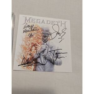 Megadeth Self Titled CD Signed Art Card Autographed By The Whole Band